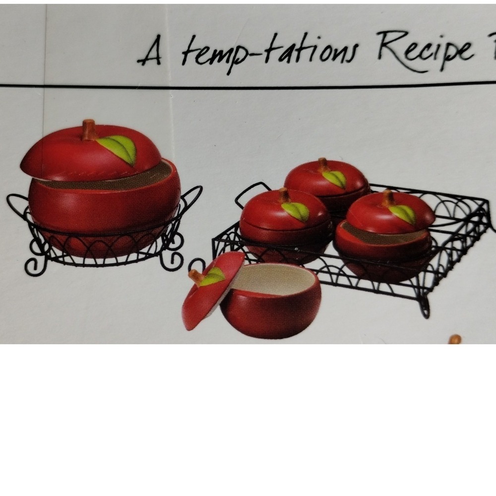 New‎ Temptations presentable Big Apple 3QT Tureen Set w/Wire Rack+4 Lidded Bowls - Picture 7 of 16